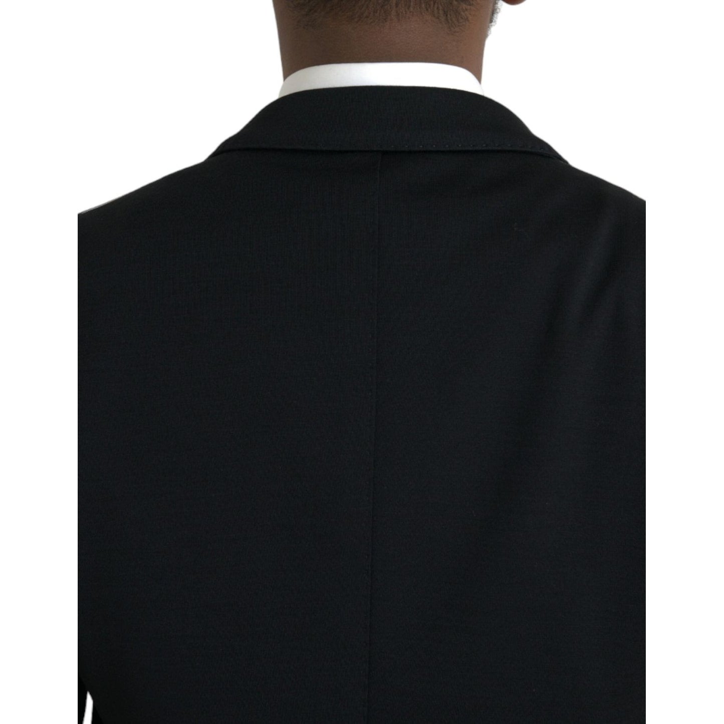 Dolce & Gabbana Black Wool Notch Single Breasted Coat Blazer Dolce & Gabbana Black