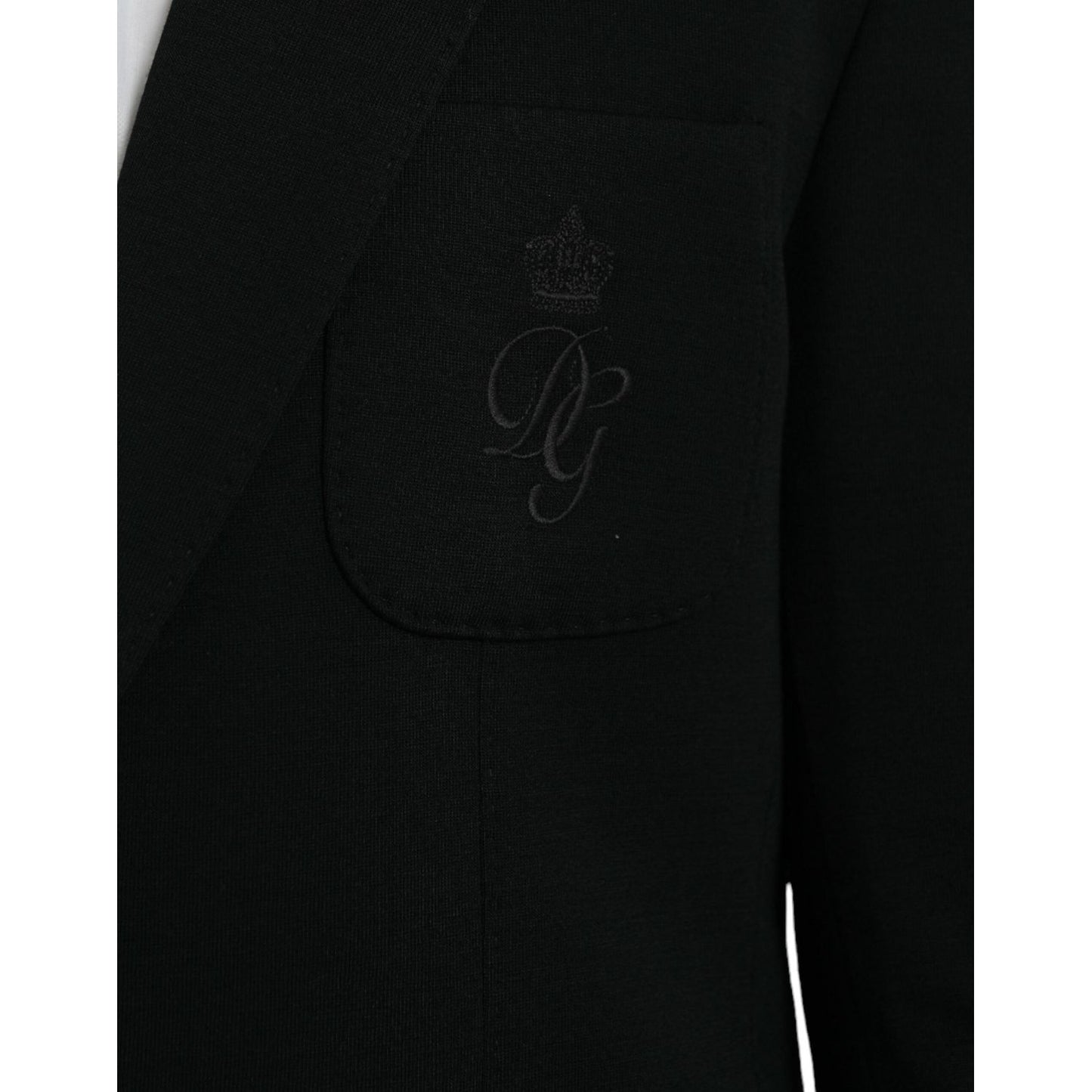 Dolce & Gabbana Black Wool Notch Single Breasted Coat Blazer Dolce & Gabbana Black