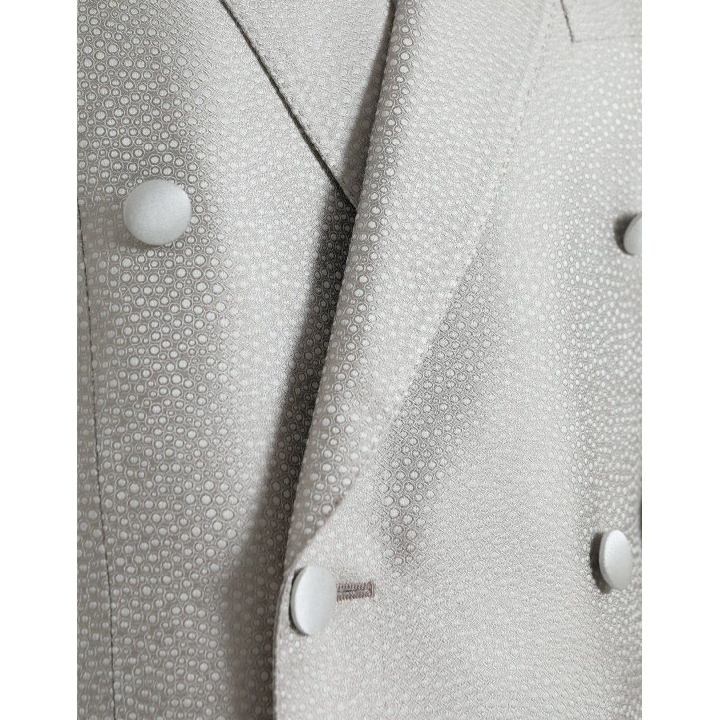 Dolce & Gabbana Off White MARTINI Double Breasted Coat Blazer Dolce & Gabbana Gray
