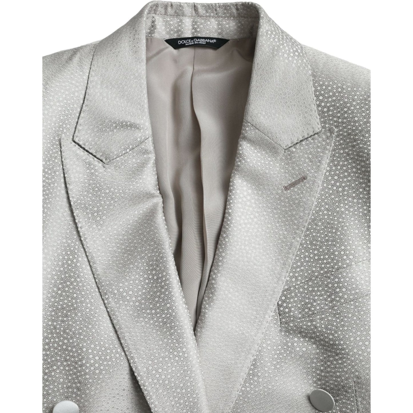 Dolce & Gabbana Off White MARTINI Double Breasted Coat Blazer Dolce & Gabbana Gray