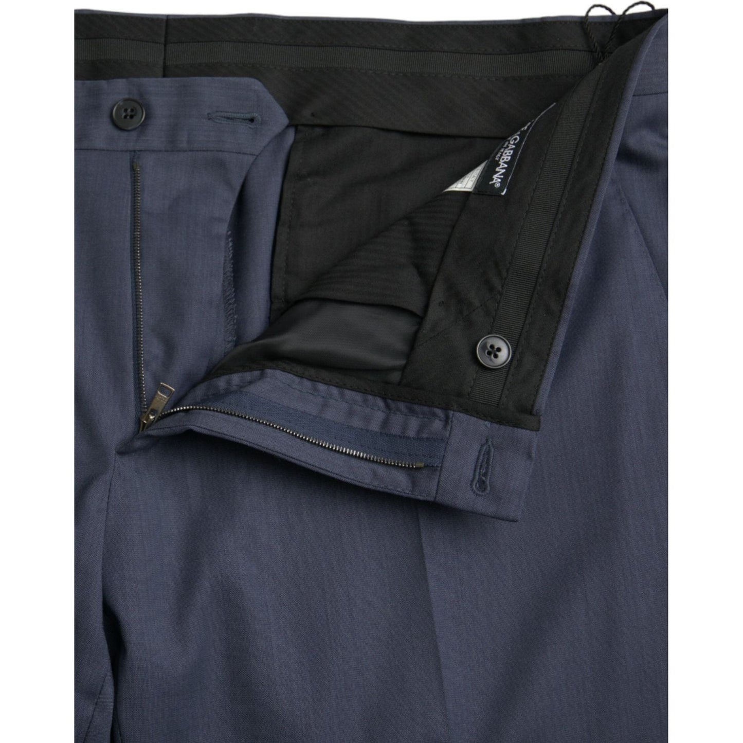 Dolce & Gabbana Blue Wool Slim Fit Dress Formal Pants Dolce & Gabbana Dark Slate Gray