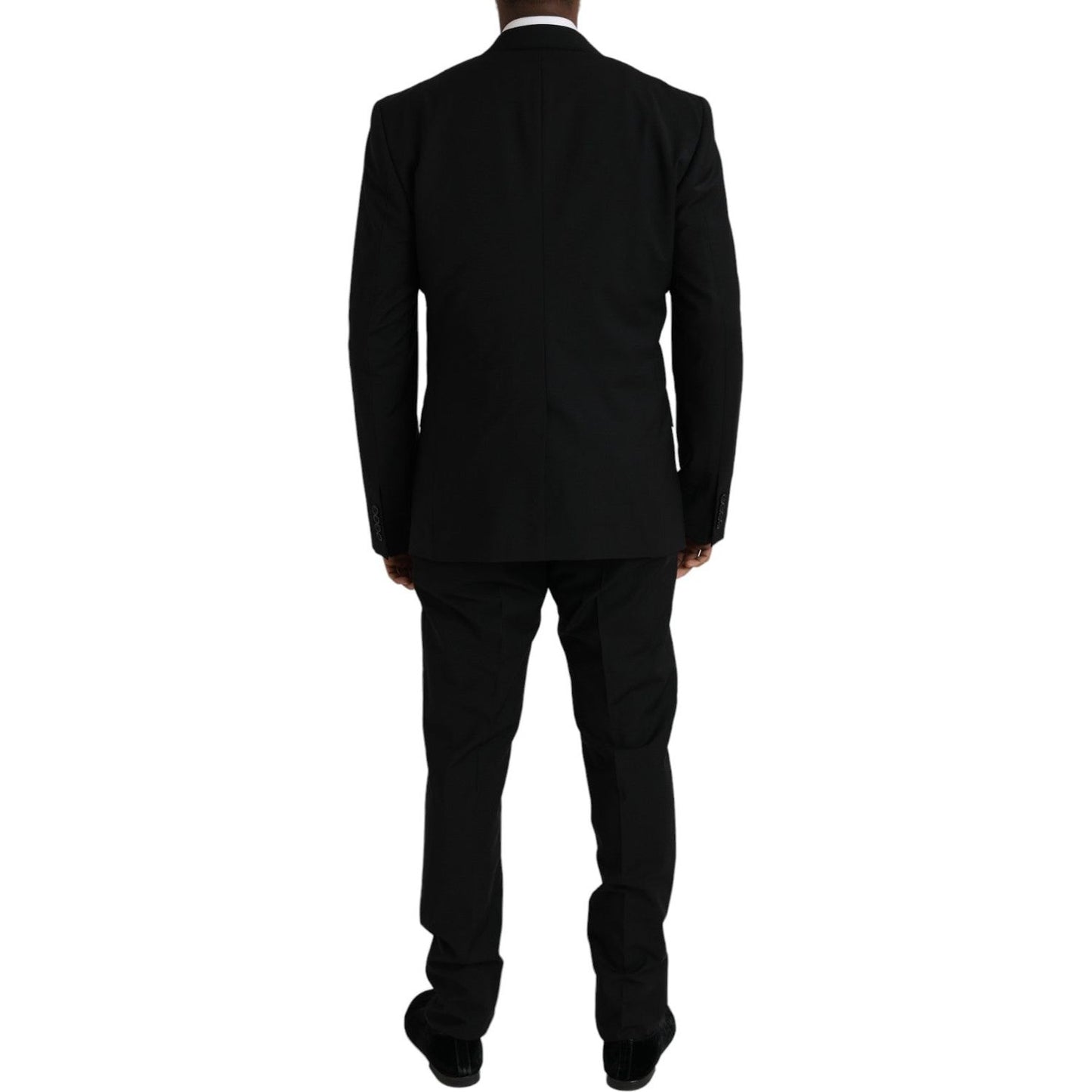 Dolce & Gabbana Black Polyester STAFF Formal 3 Piece Suit Dolce & Gabbana Black