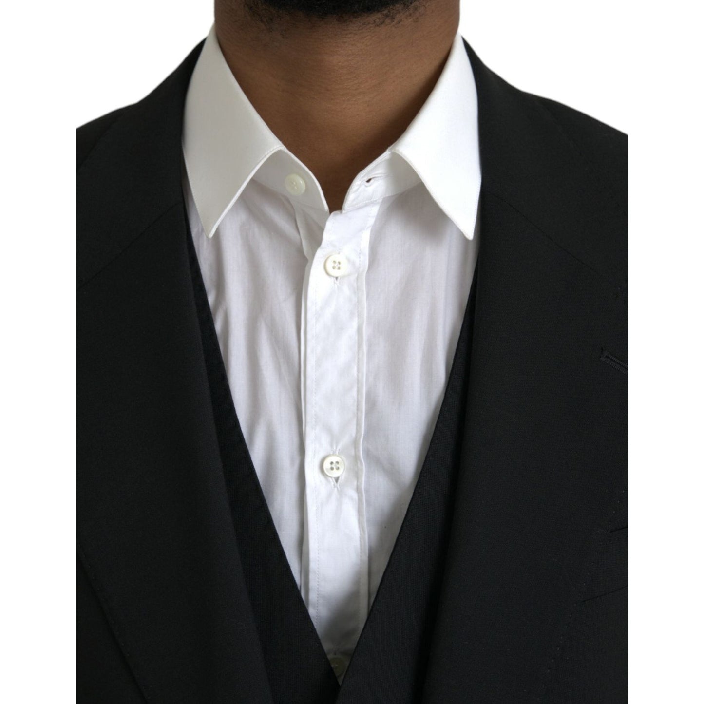 Dolce & Gabbana Black Polyester STAFF Formal 3 Piece Suit Dolce & Gabbana Gray