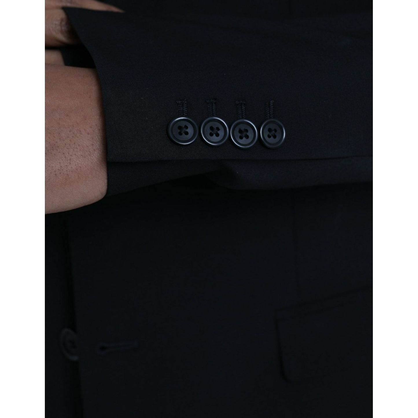 Dolce & Gabbana Black Polyester STAFF Formal 3 Piece Suit Dolce & Gabbana Black