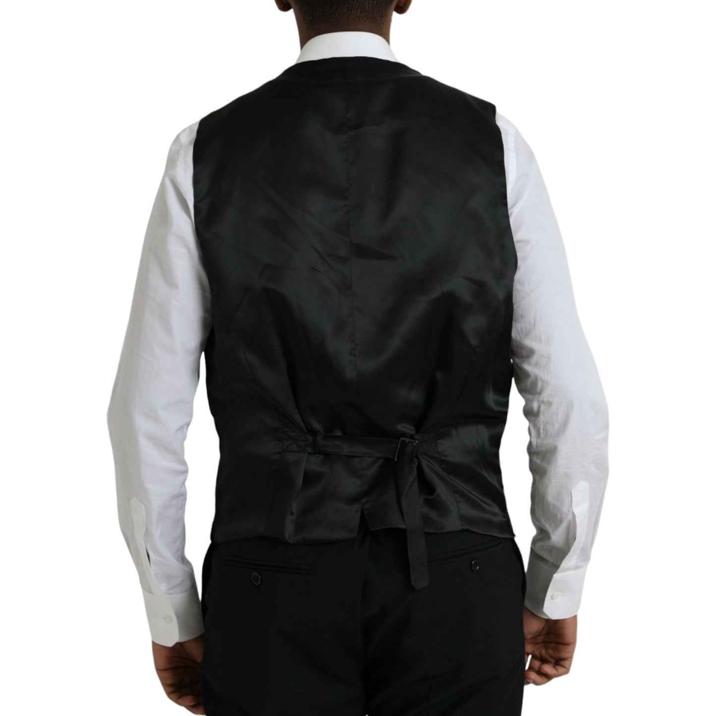 Dolce & Gabbana Black Polyester STAFF Formal 3 Piece Suit Dolce & Gabbana Gray