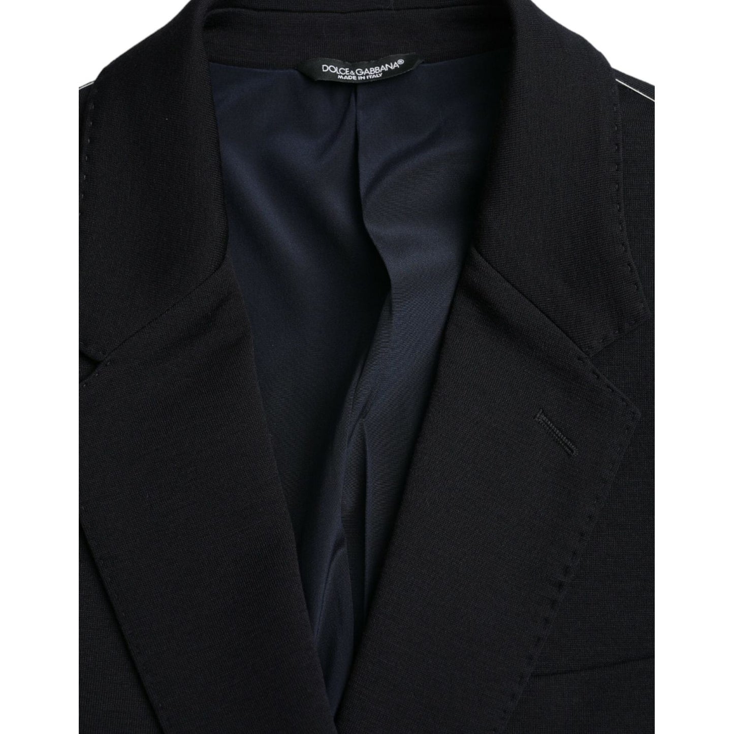 Dolce & Gabbana Black Wool Single Breasted Coat Blazer Dolce & Gabbana Black