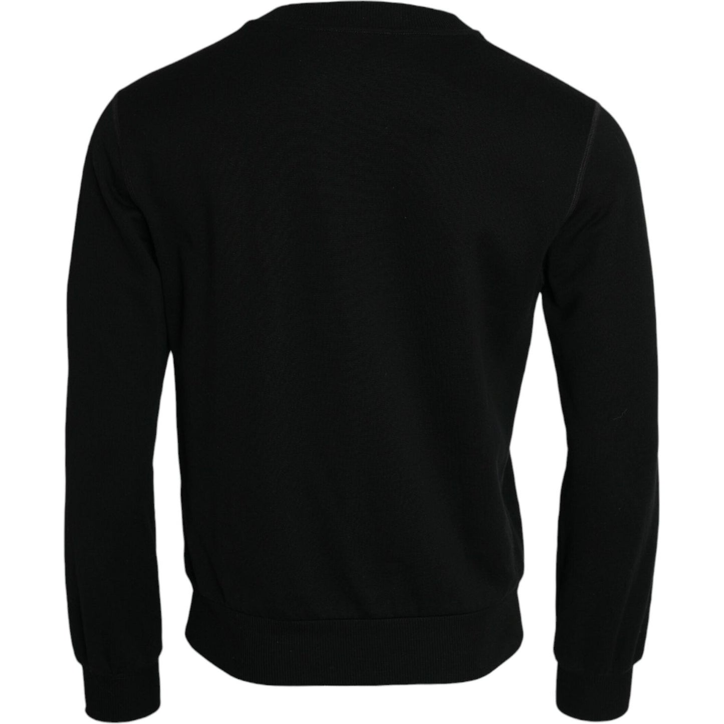 Dolce & Gabbana Black Cotton Long Sleeves Sweatshirt Sweater Dolce & Gabbana Black