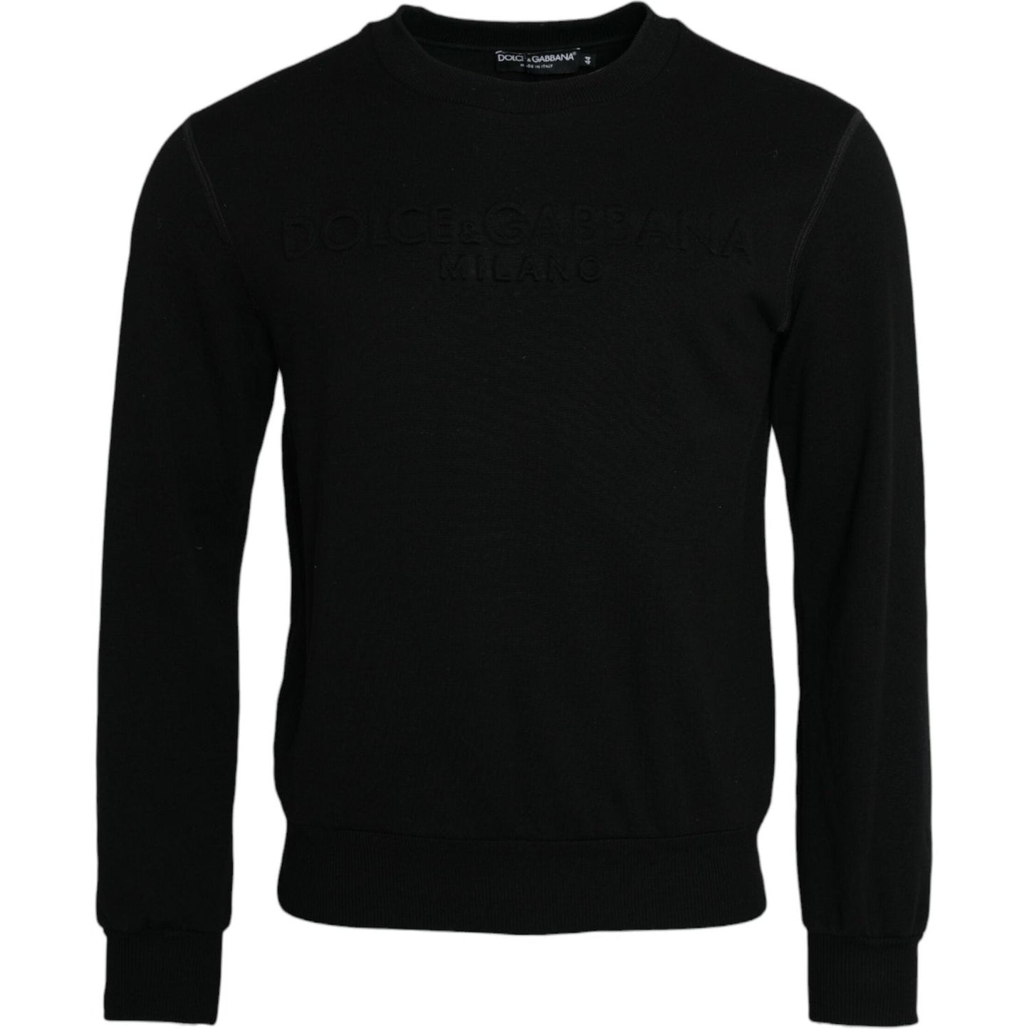 Dolce & Gabbana Black Cotton Long Sleeves Sweatshirt Sweater Dolce & Gabbana Black
