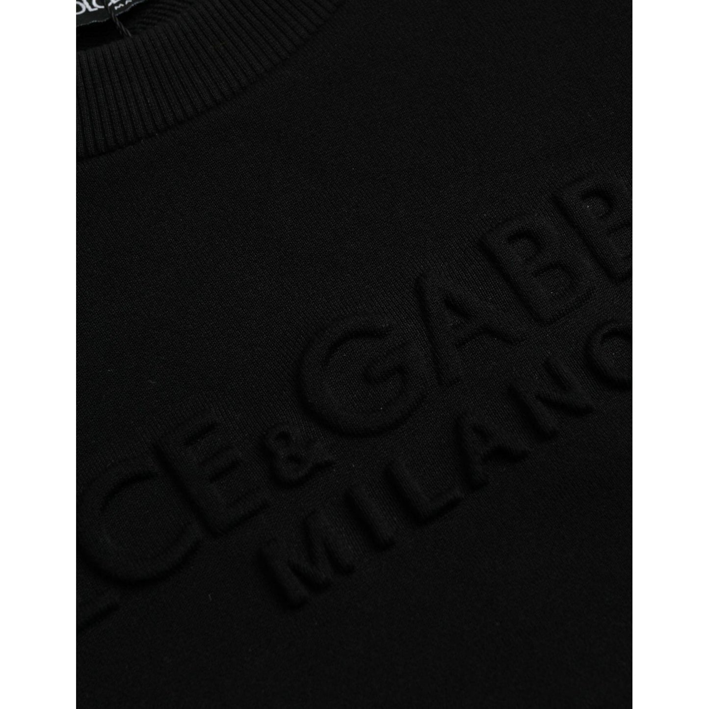 Dolce & Gabbana Black Cotton Long Sleeves Sweatshirt Sweater Dolce & Gabbana Black