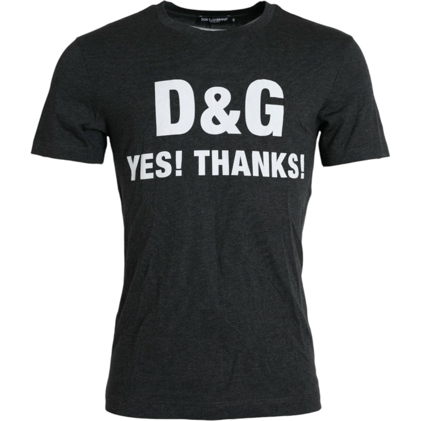 Dolce & Gabbana Gray Logo Print Crewneck Short Sleeve T-shirt Dolce & Gabbana Dark Slate Gray