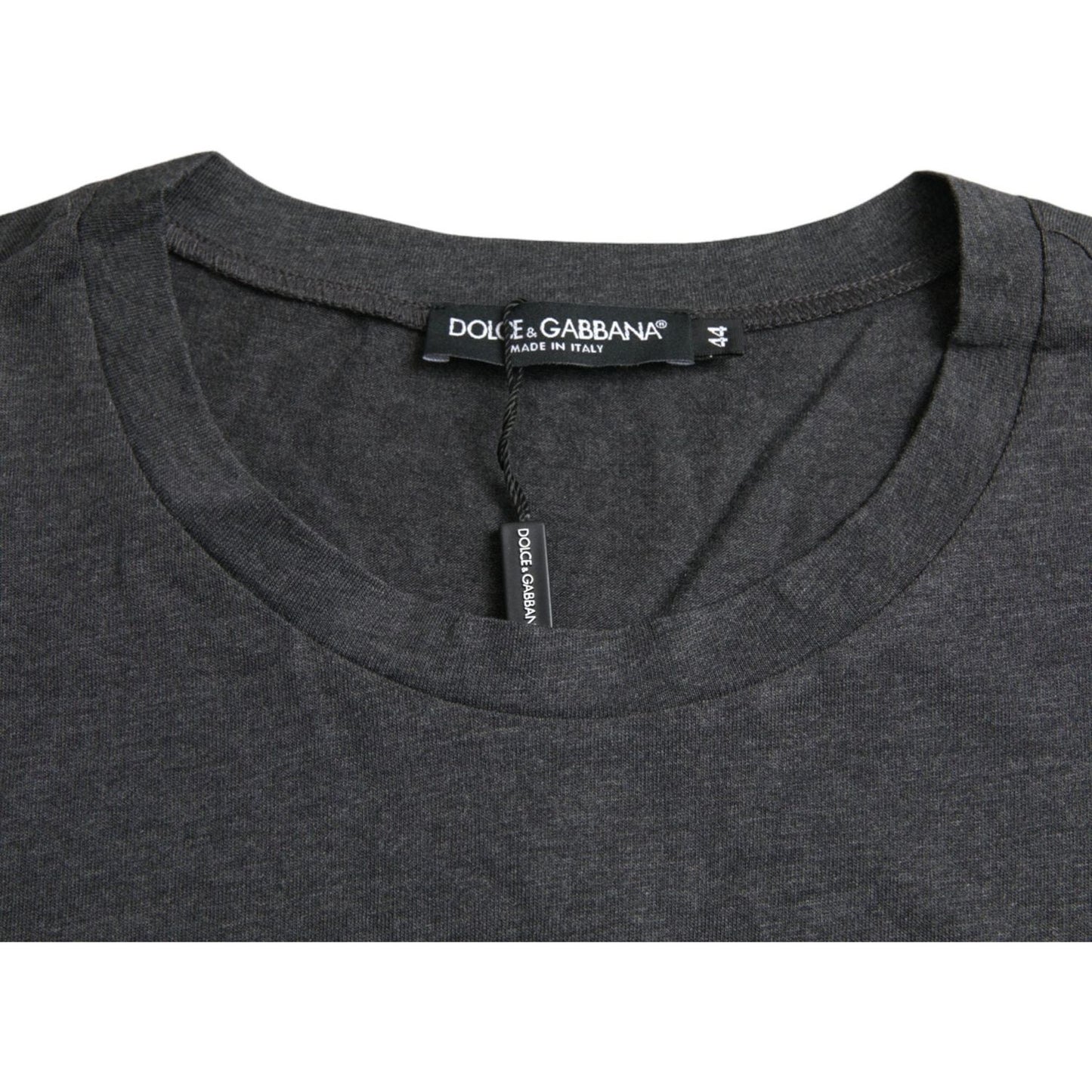 Dolce & Gabbana Gray Logo Print Crewneck Short Sleeve T-shirt Dolce & Gabbana Dark Slate Gray