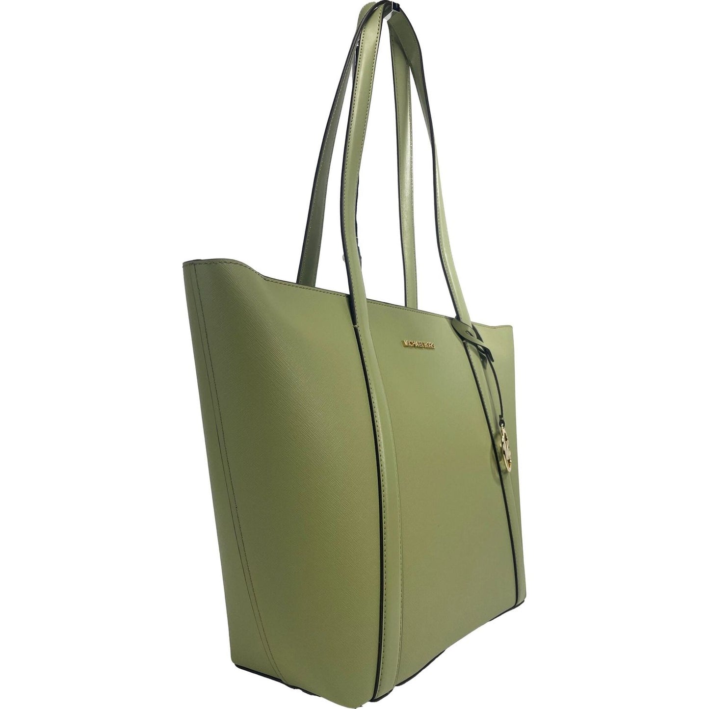 Michael Kors Large Pratt Shoulder Zip Tote Bag Light Sage Michael Kors Dim Gray