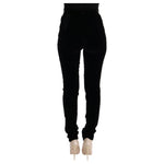 Ermanno Scervino Black Velvet Slim Fit Pants SIG30300-4