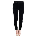 Ermanno Scervino Black Viscose Blend Velvet Cropped Pants SIG30308-1