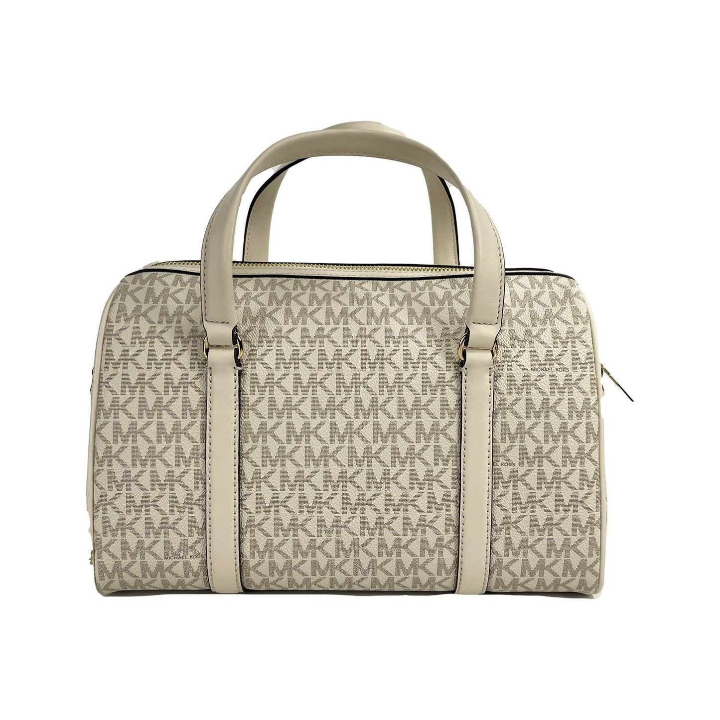 Michael Kors Travel Medium Duffle Satchel Crossbody Bag Purse Cream Michael Kors Dark Gray
