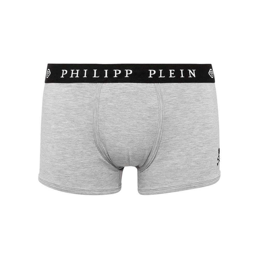 Philipp Plein Gray Cotton Men's Boxer Philipp Plein Gray