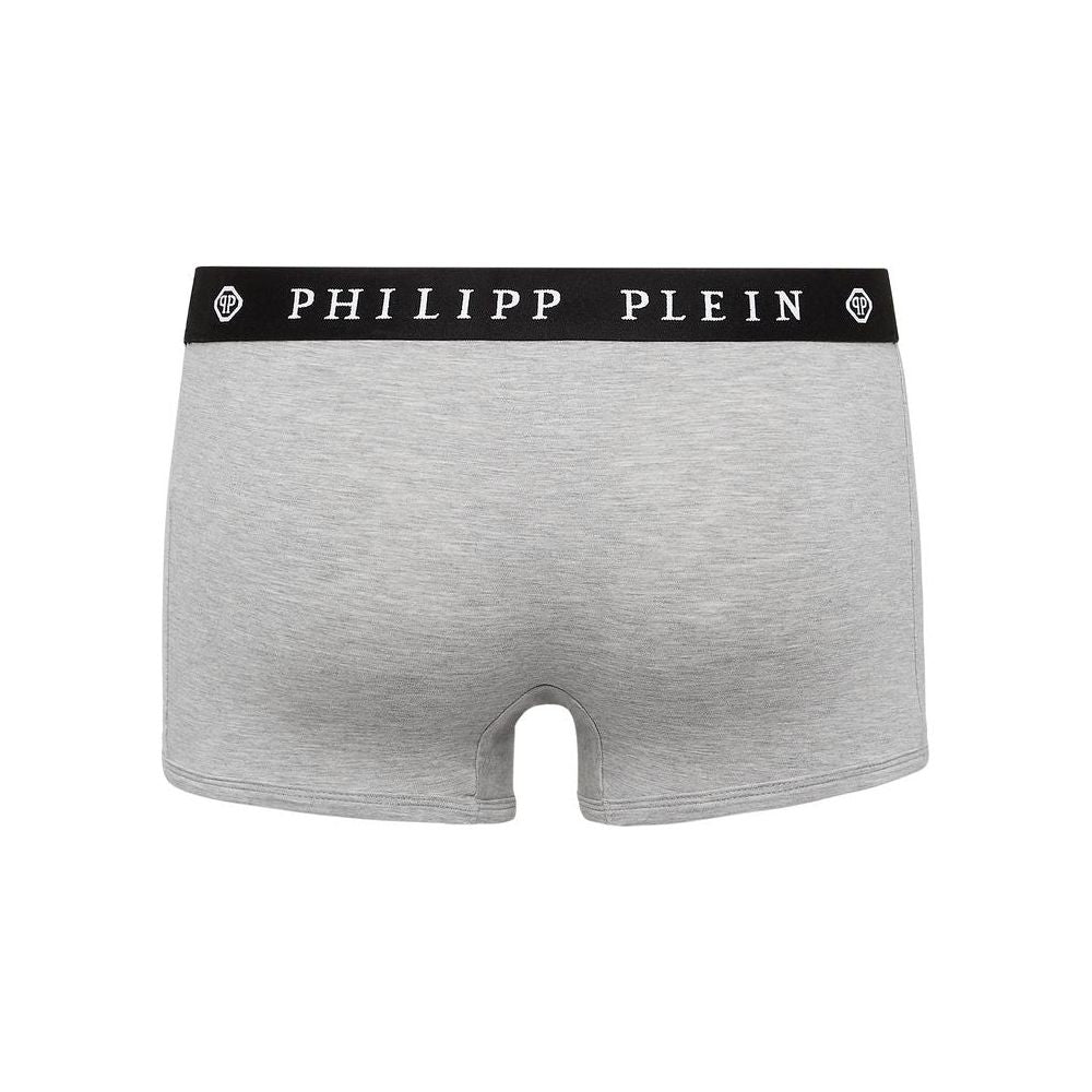 Philipp Plein Gray Cotton Men's Boxer Philipp Plein Gray
