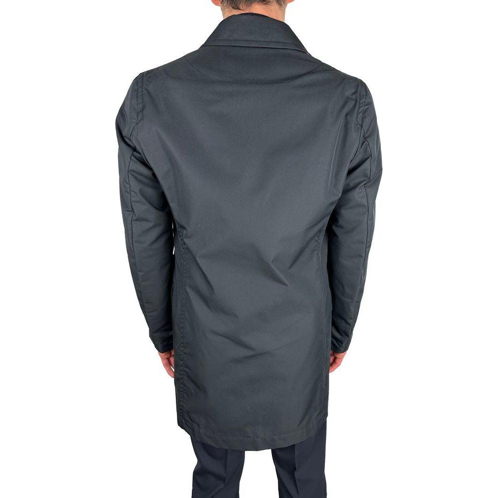 Aquascutum Blue Cotton Men Jacket Aquascutum Dark Slate Gray