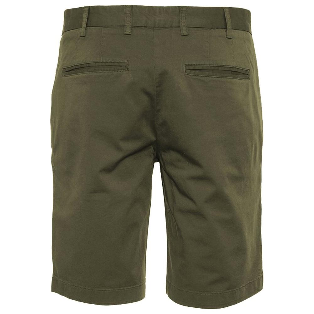 Refrigiwear Elegant Beige Bermuda Shorts with Logo Patch Refrigiwear Dark Olive Green