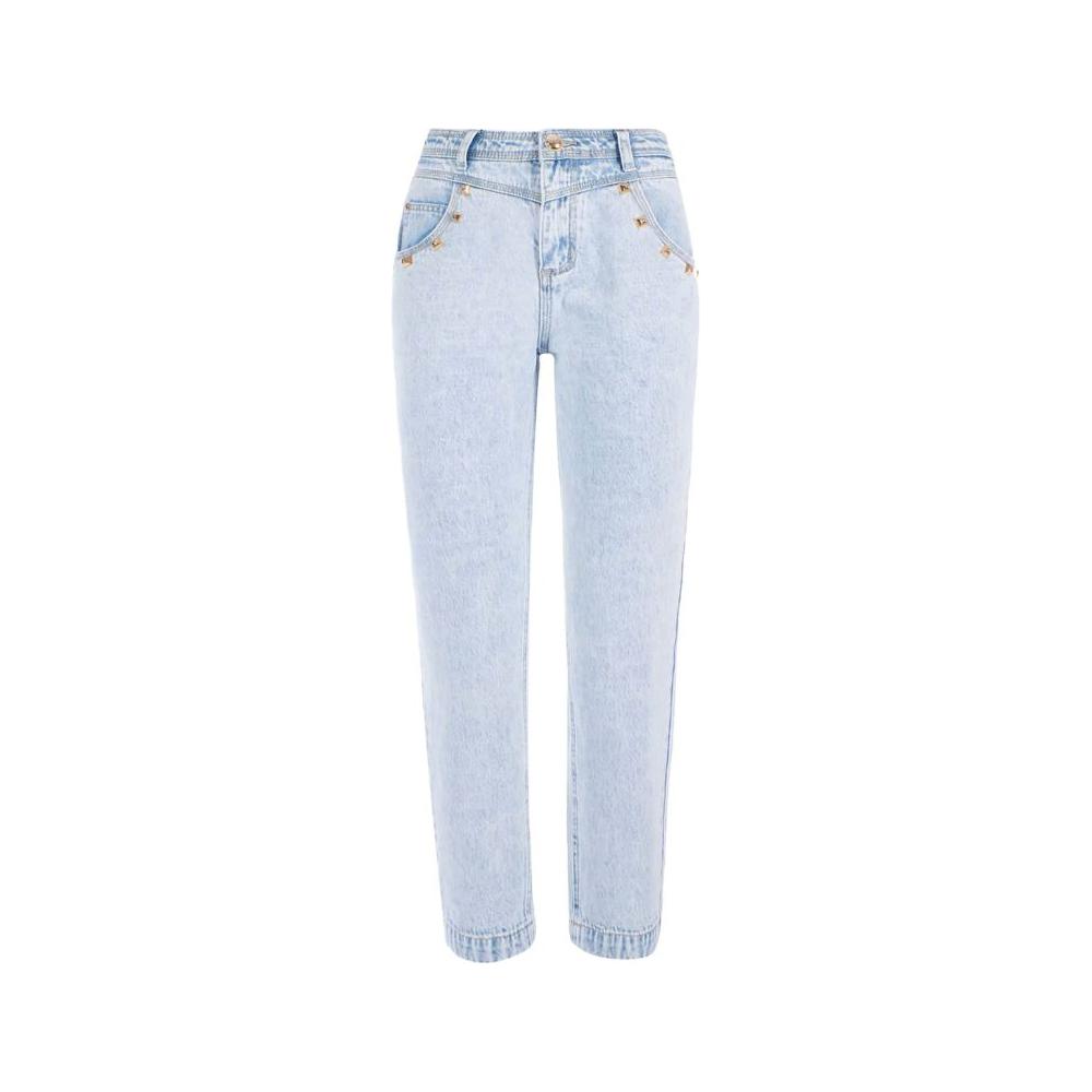Yes Zee Light Blue Cotton Women Jeans Yes Zee Light Gray
