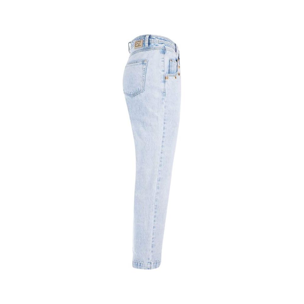Yes Zee Light Blue Cotton Women Jeans Yes Zee Light Gray