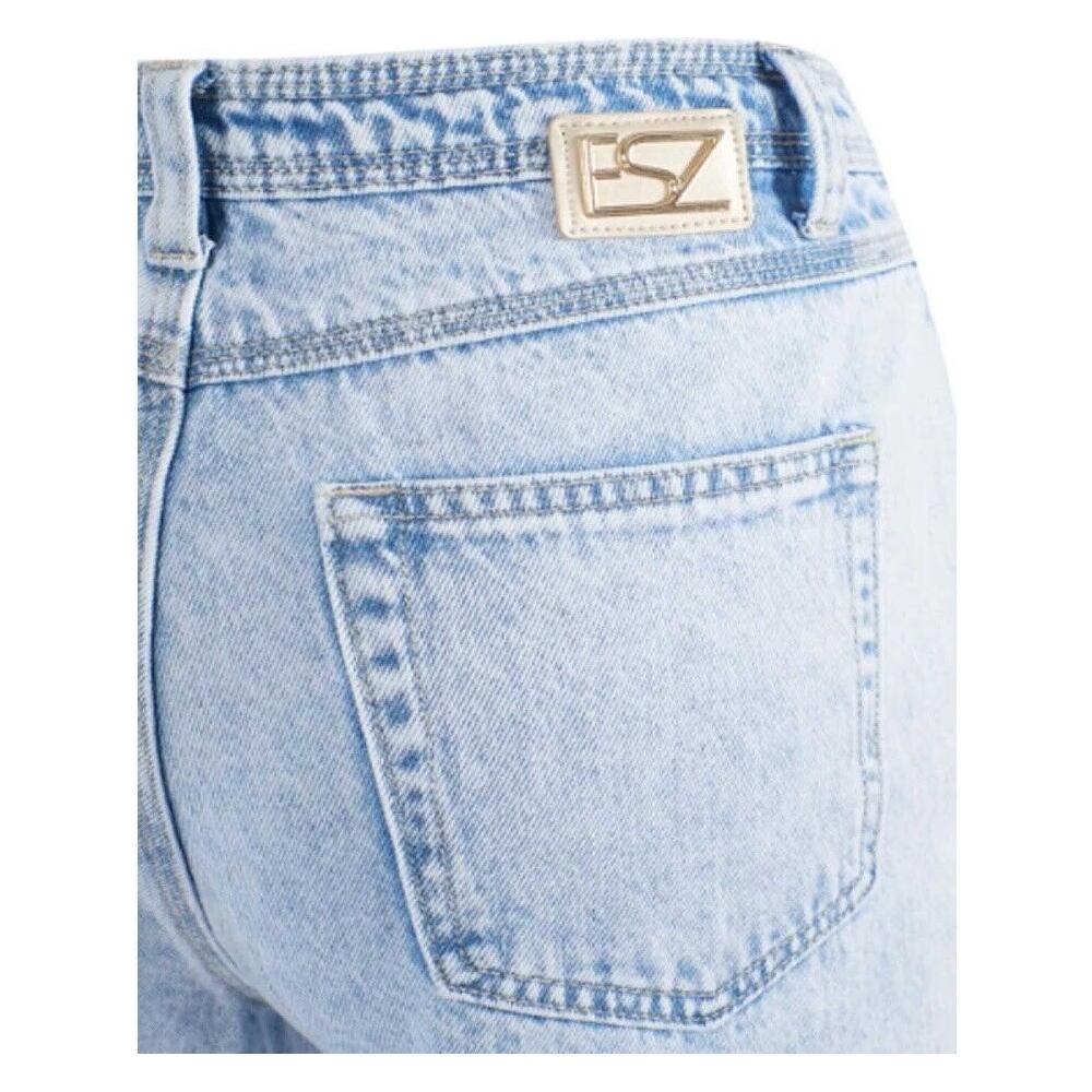 Yes Zee Light Blue Cotton Women Jeans Yes Zee Light Steel Blue