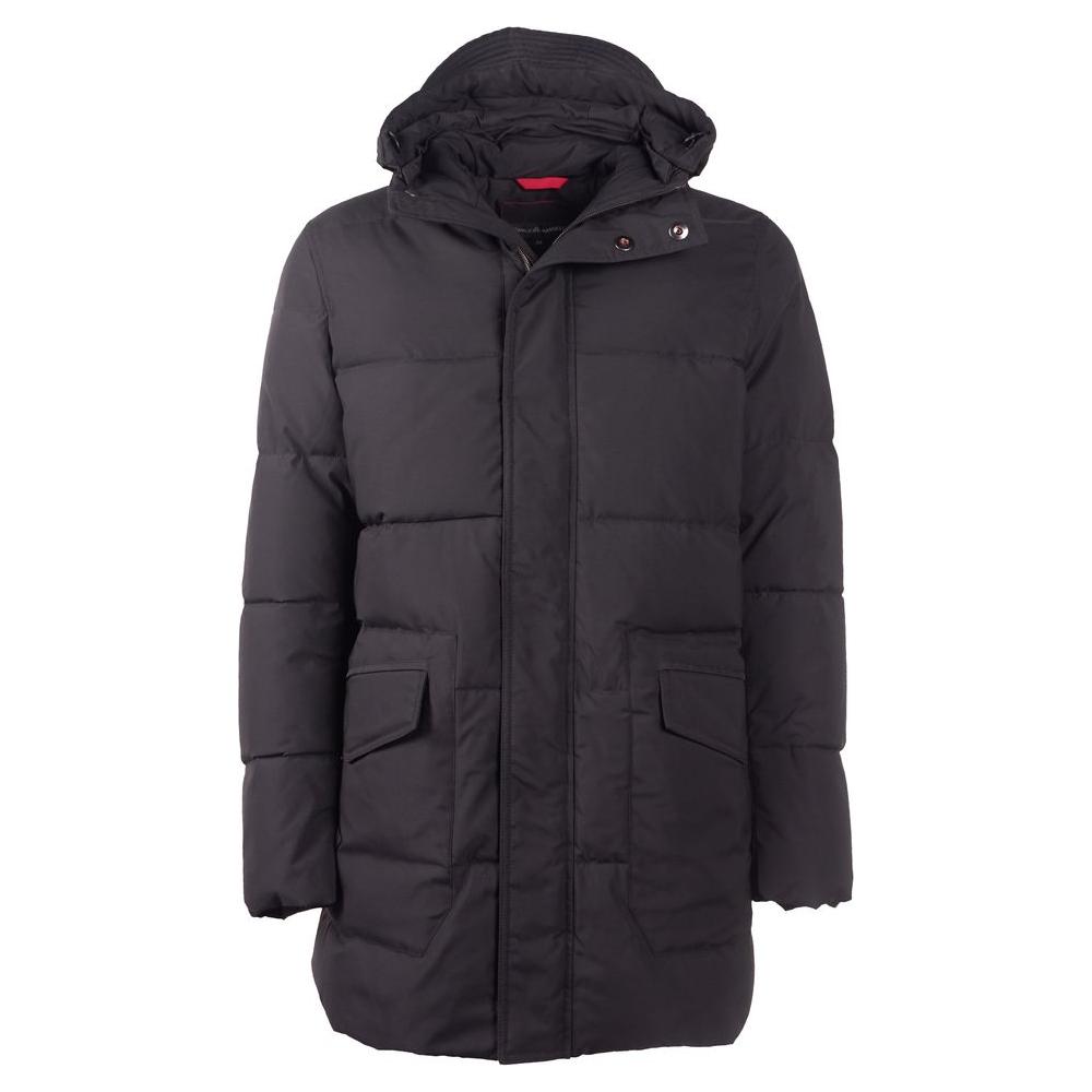 Emilio Romanelli Black Polyester Men Jacket Emilio Romanelli Dark Slate Gray