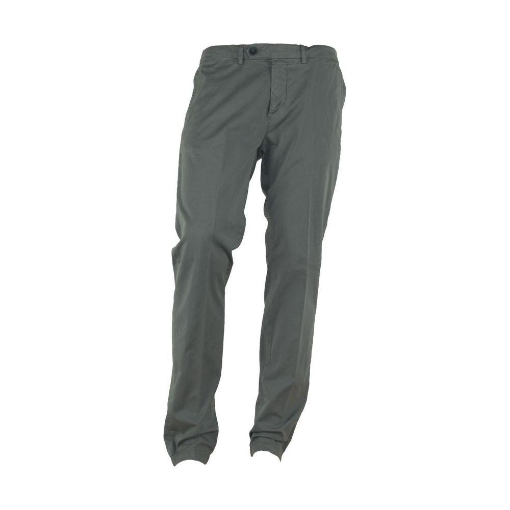 Made in Italy Elegant Summer Italian Cotton Trousers Made in Italy Dim Gray