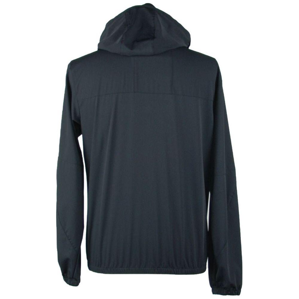 Emilio Romanelli Sleek Hooded Full Zip Jacket in Black Emilio Romanelli Dark Slate Gray