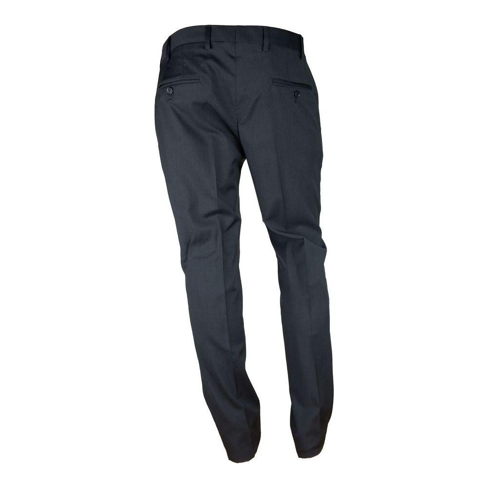 Made in Italy Black Wool Men Suit Made in Italy Dark Slate Gray