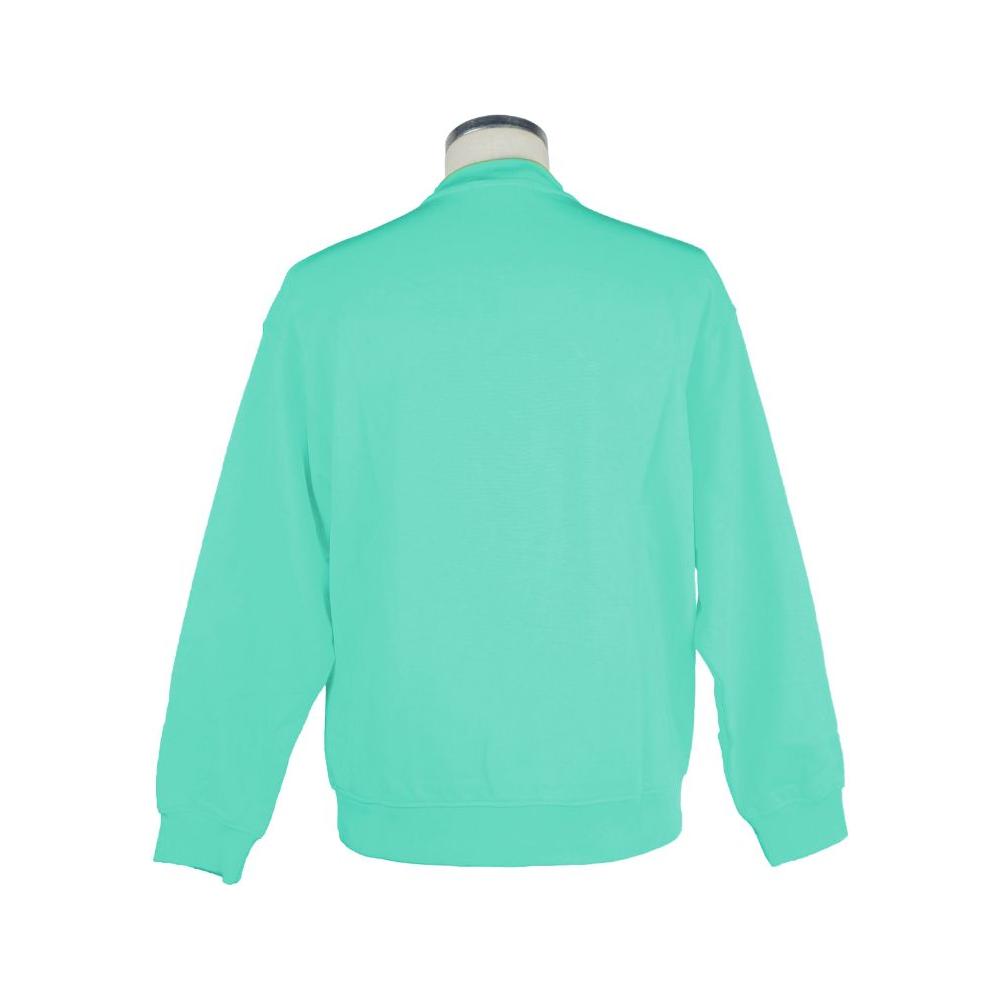 Back view of Pharmacy Industry green crewneck sweatshirt made from 100% cotton, showcasing chic and comfortable design for women.