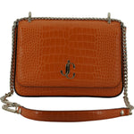 Jimmy Choo Amber Orange Leather Shoulder Bag 196176862228