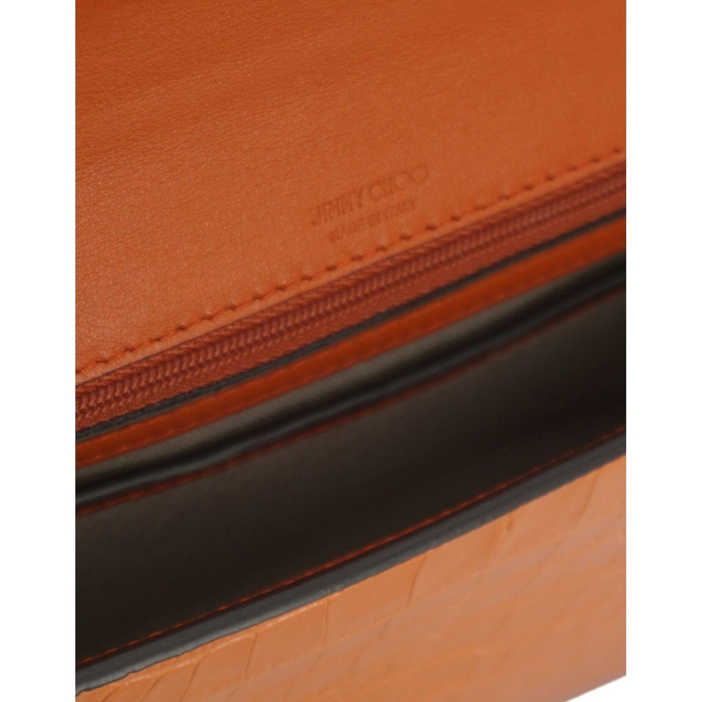 Jimmy Choo Amber Orange Leather Shoulder Bag 196176862228