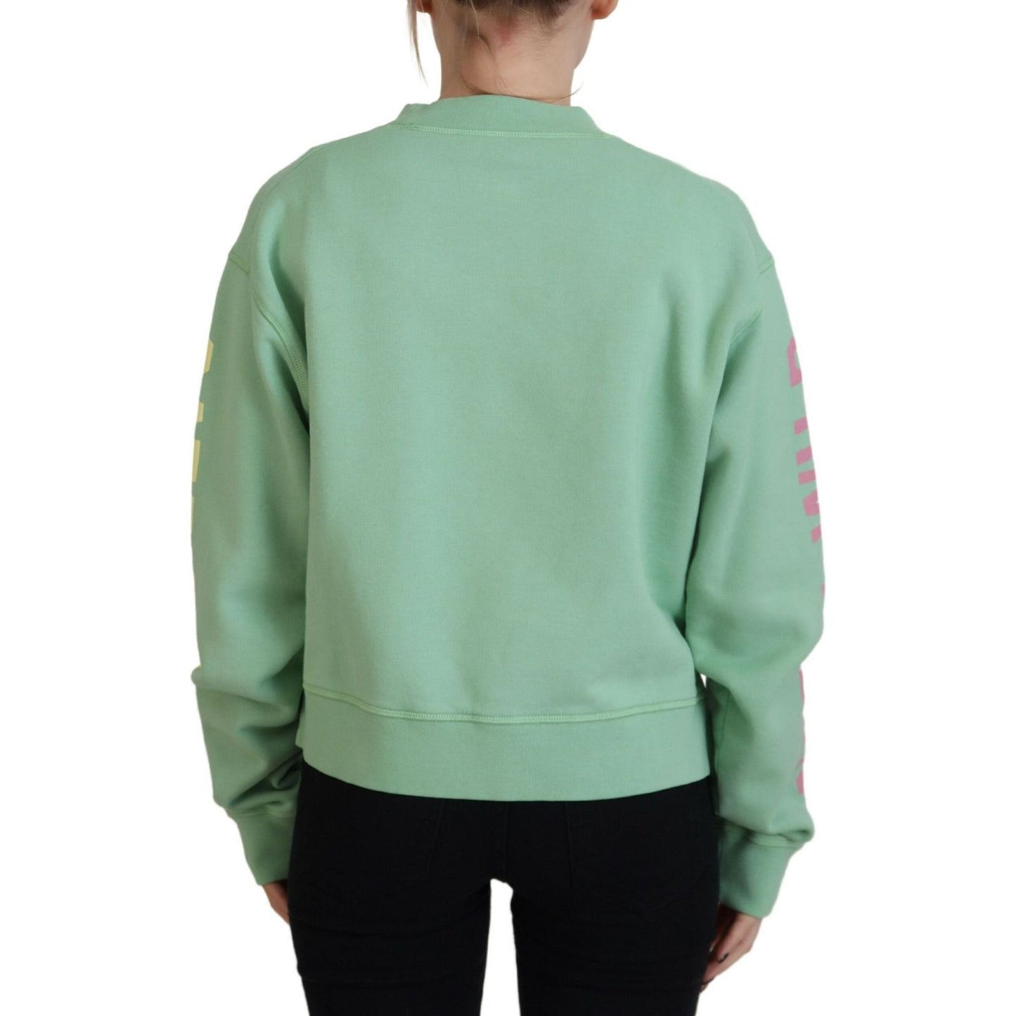 Dsquared² Green Logo Printed Crew Neck Long Sleeve Sweater TSH83447-38