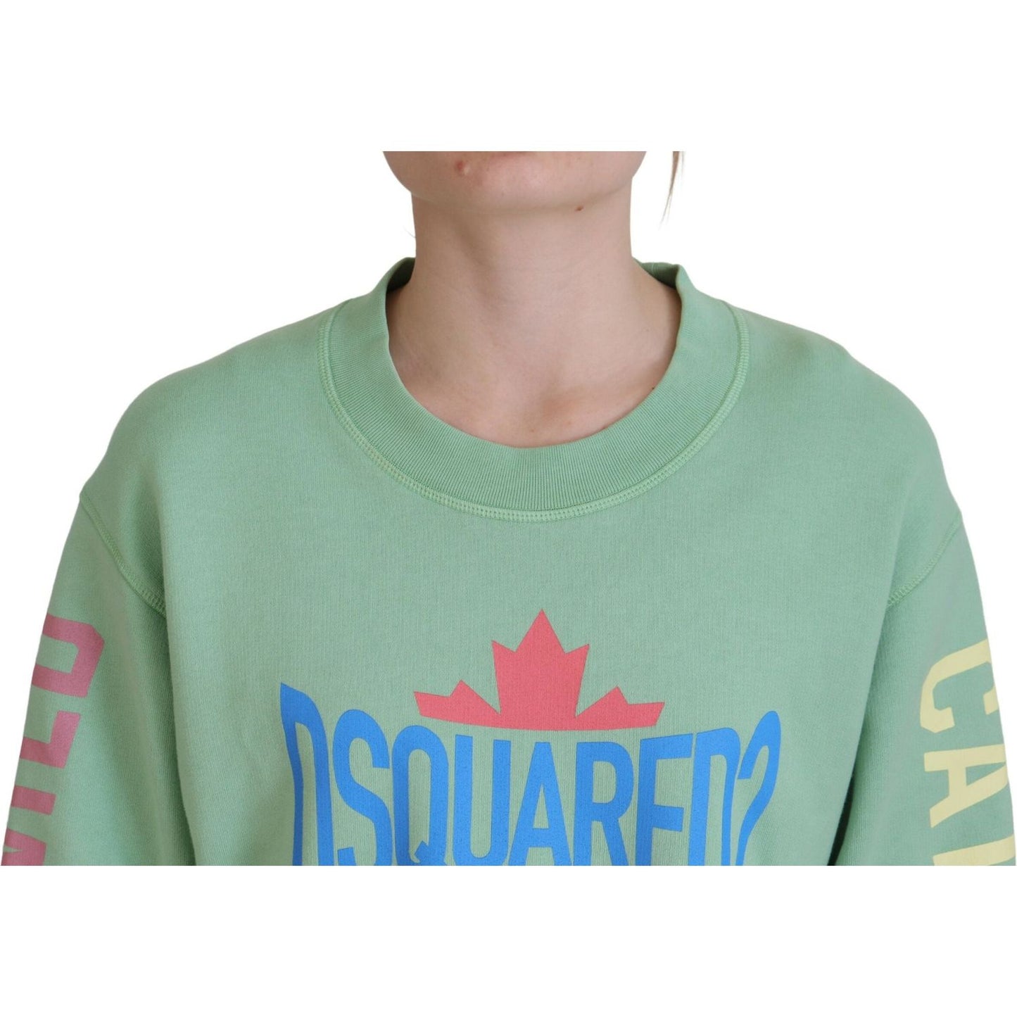 Dsquared² Green Logo Printed Crew Neck Long Sleeve Sweater TSH83447-38