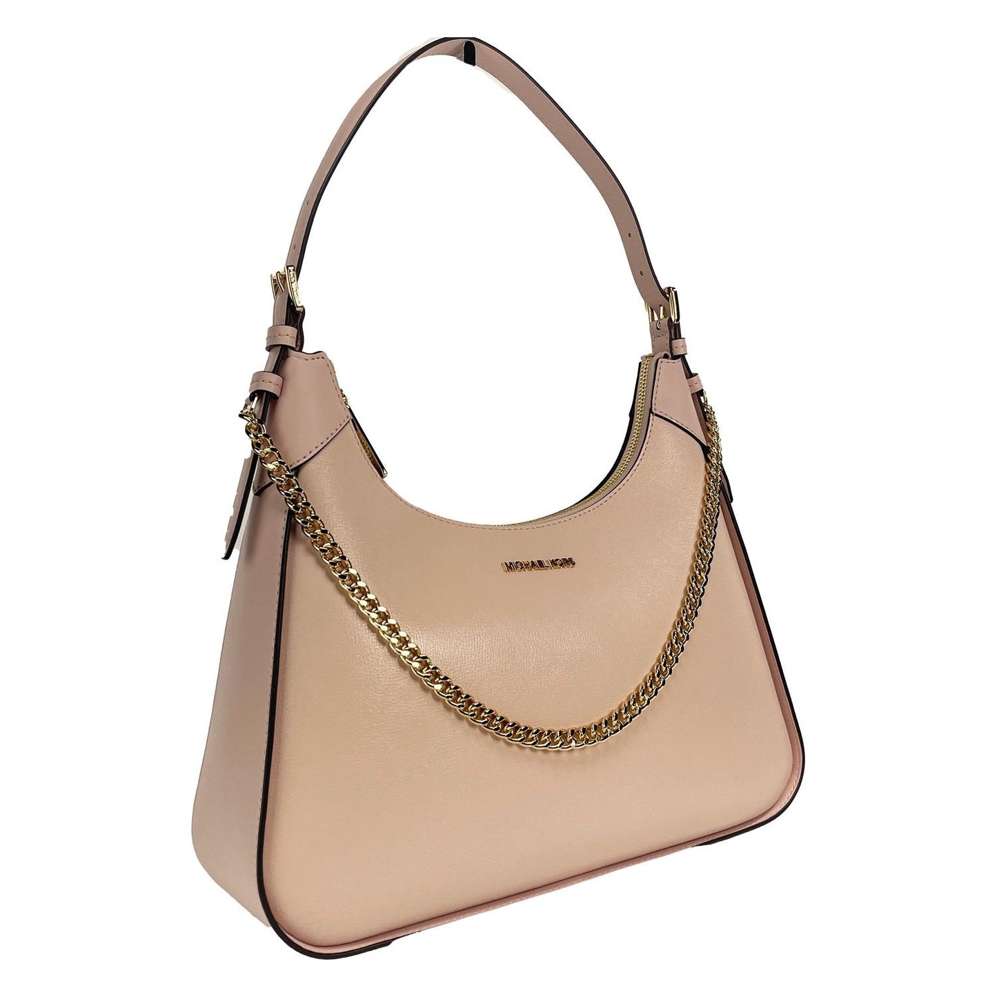 Michael Kors Wilma Large Smooth Leather Chain Shoulder Bag Purse Powder Blush Michael Kors Rosy Brown
