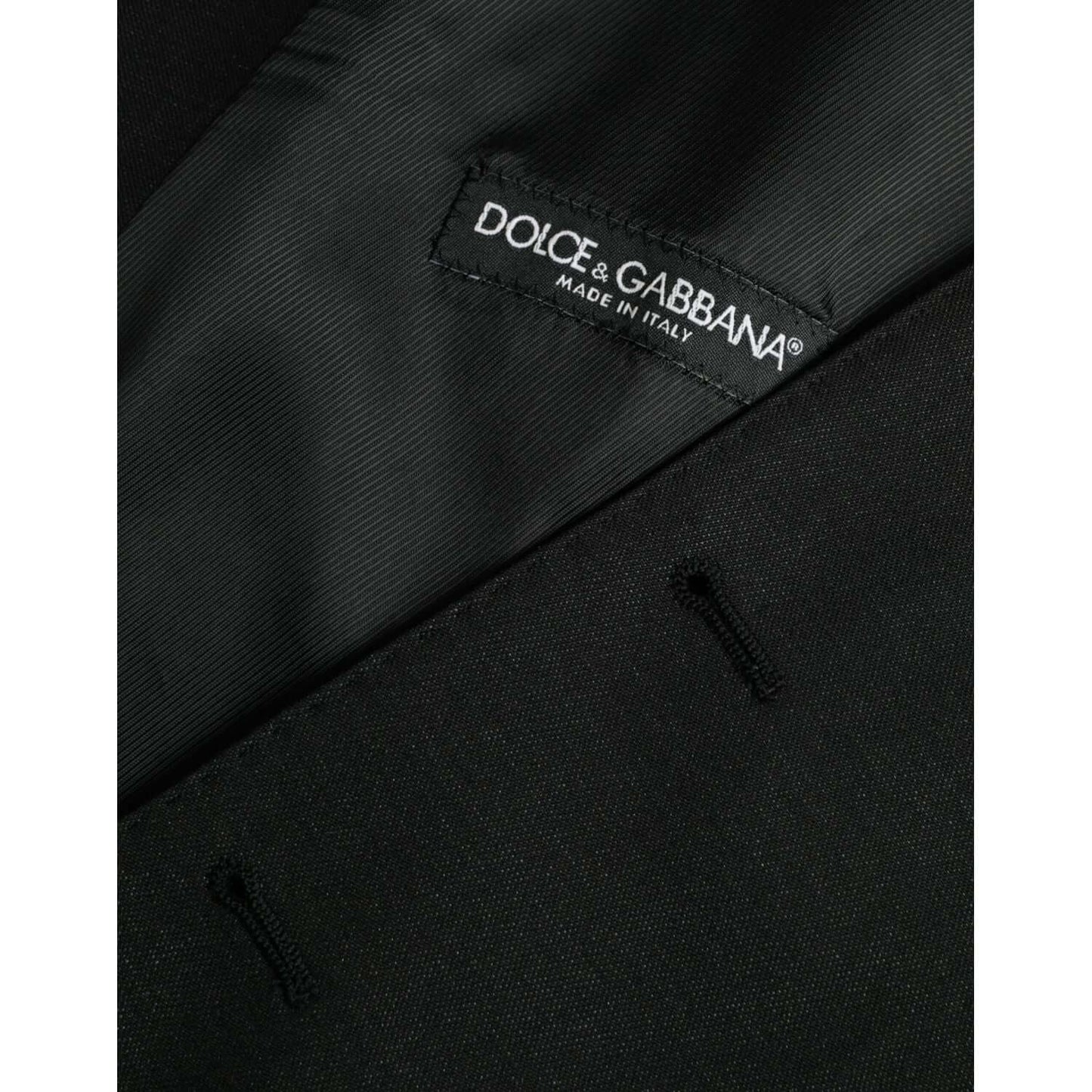 Dolce & Gabbana Black Wool Waistcoat Dress Formal Vest Dolce & Gabbana Black