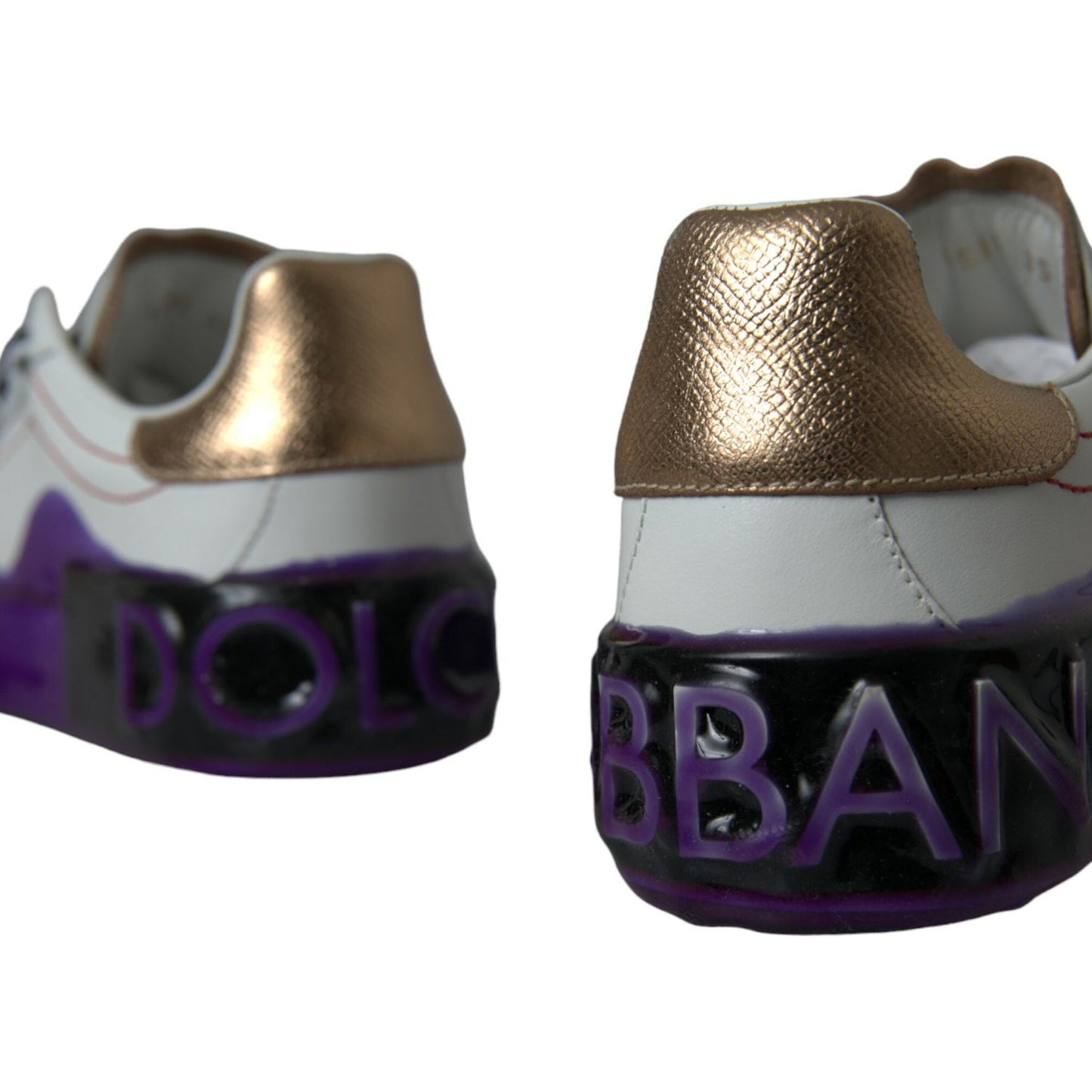 Dolce & Gabbana White Leather Portofino Low Top Sneakers Shoes Dolce & Gabbana Dark Slate Gray