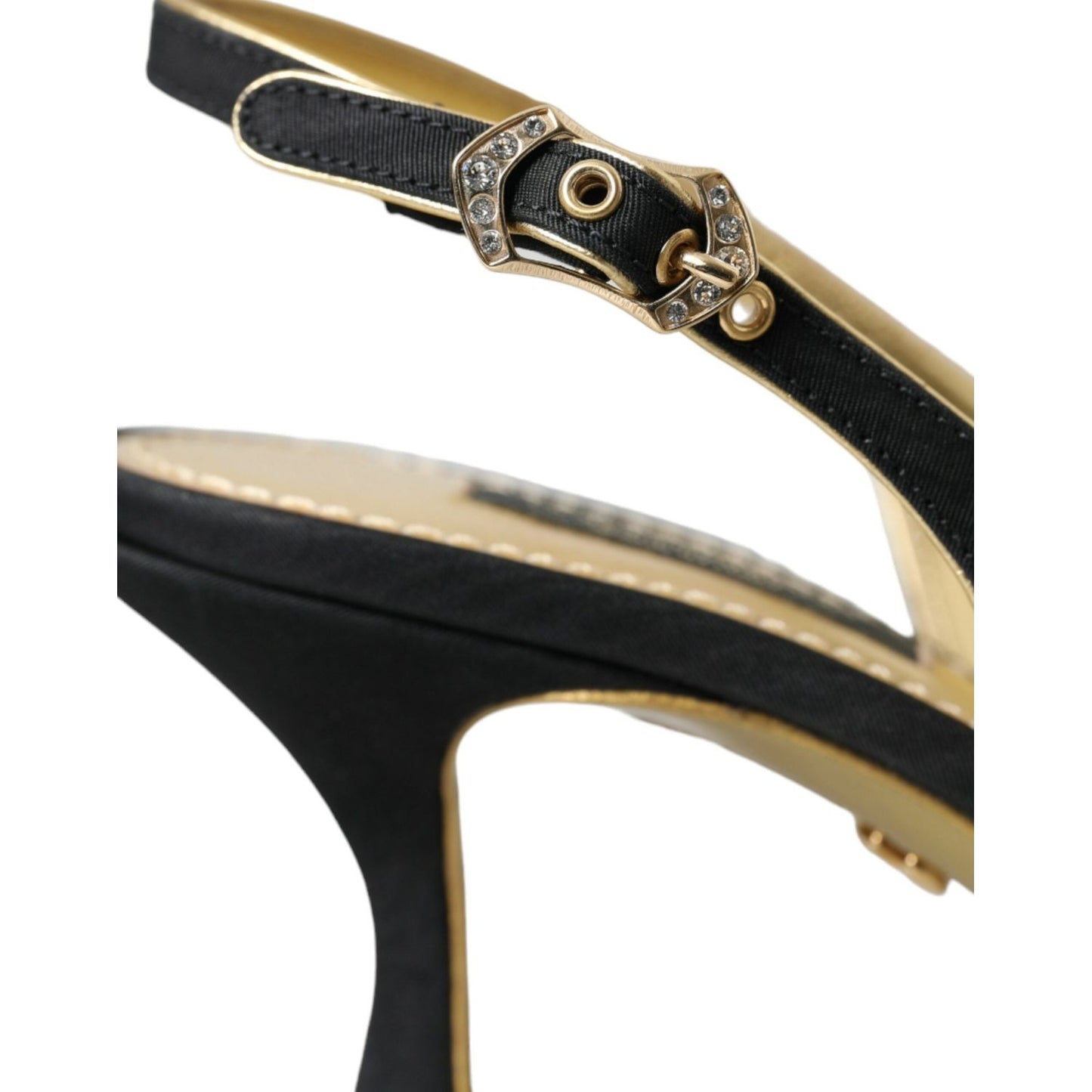 Dolce & Gabbana Black Leather Faux Pearls Slingbacks Shoes Dolce & Gabbana Dark Slate Gray