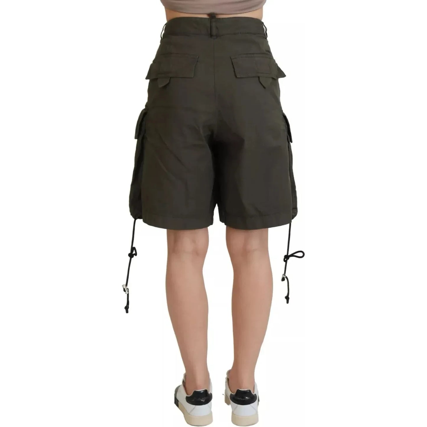 Dsquared² Green High Waist Cargo Bermuda Women Shorts PAN74529-38