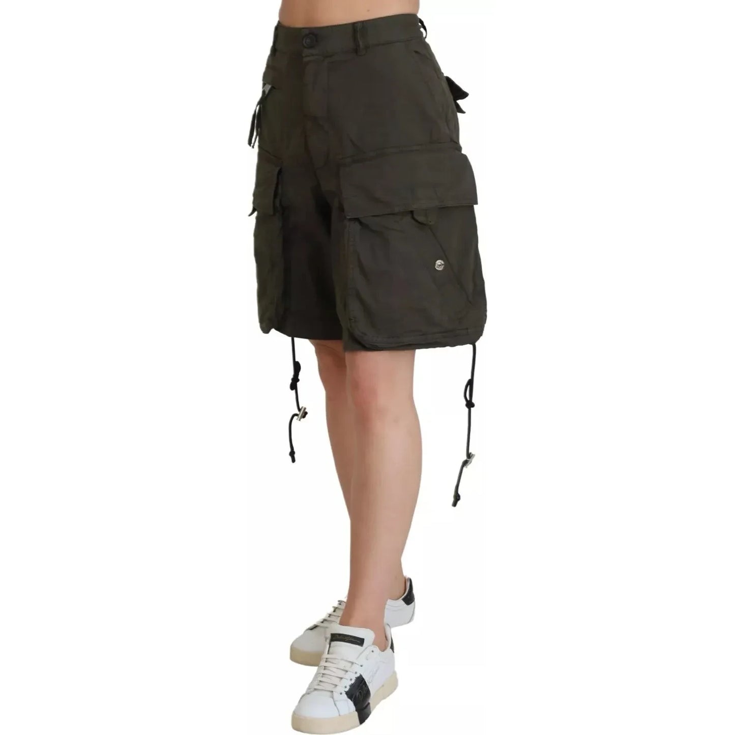 Dsquared² Green High Waist Cargo Bermuda Women Shorts PAN74529-38
