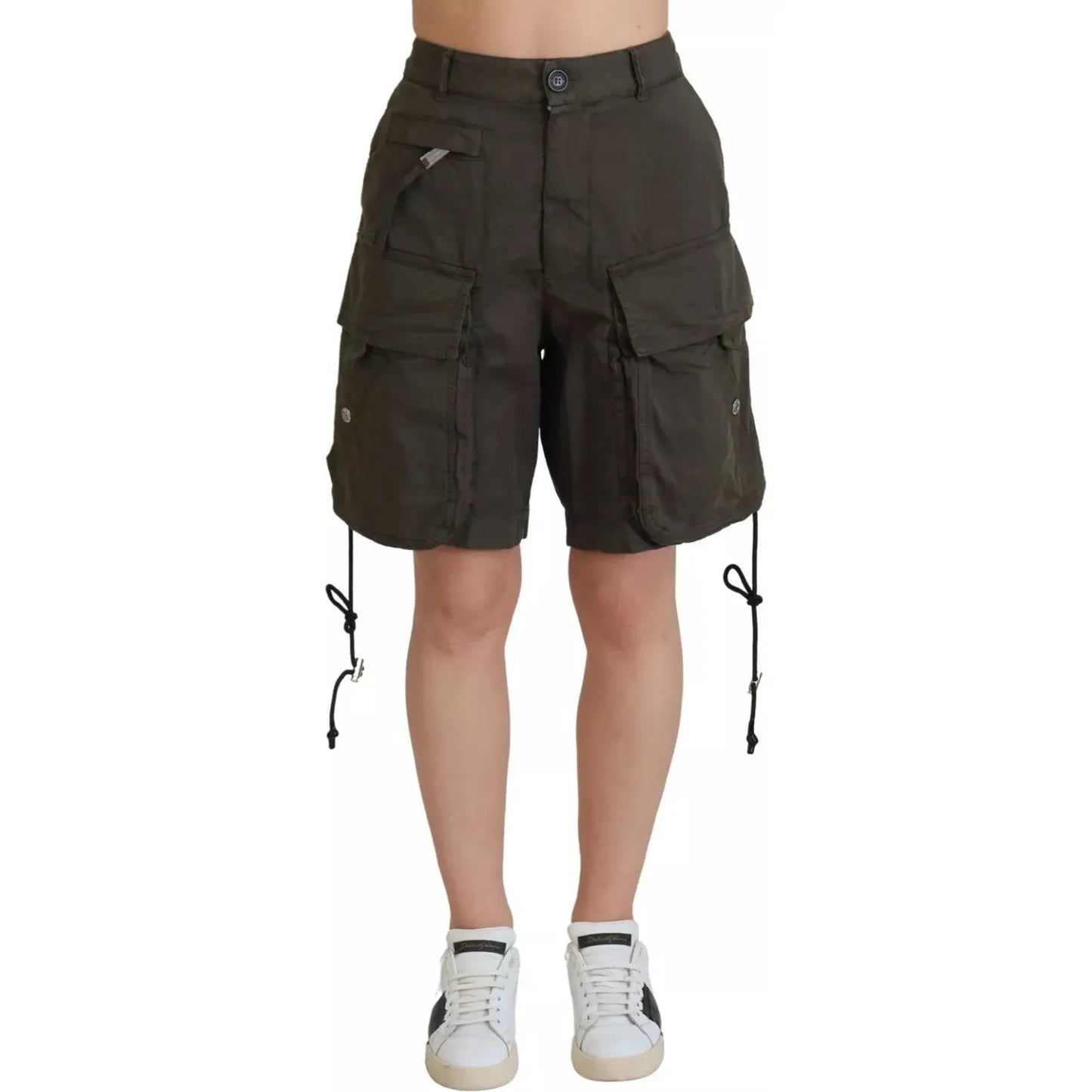 Dsquared² Green High Waist Cargo Bermuda Women Shorts PAN74529-38