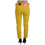 Dsquared² Yellow Cotton Low Waist Crop Denim Cool Girl Jeans PAN74515-38