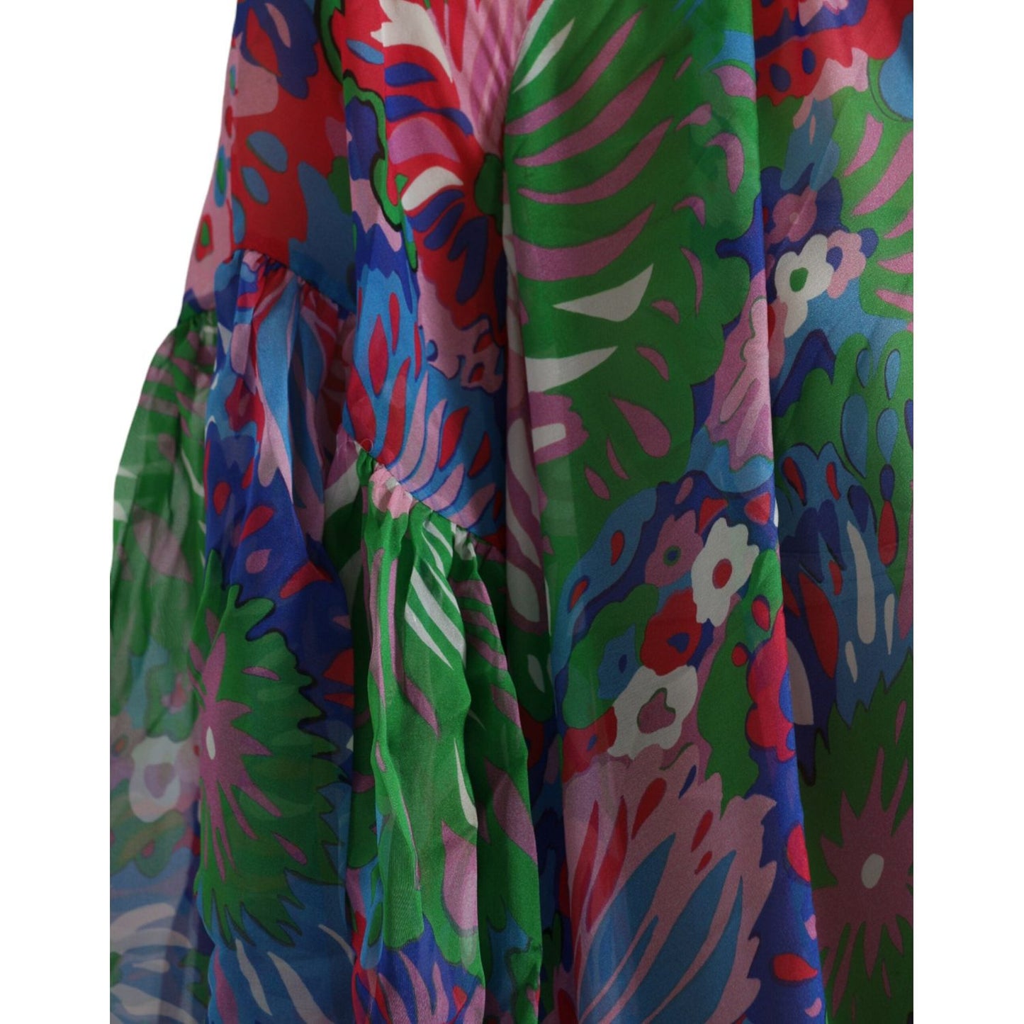 Dolce & Gabbana Multicolor Floral Silk Kaftan Maxi Dress Dolce & Gabbana Dark Slate Gray