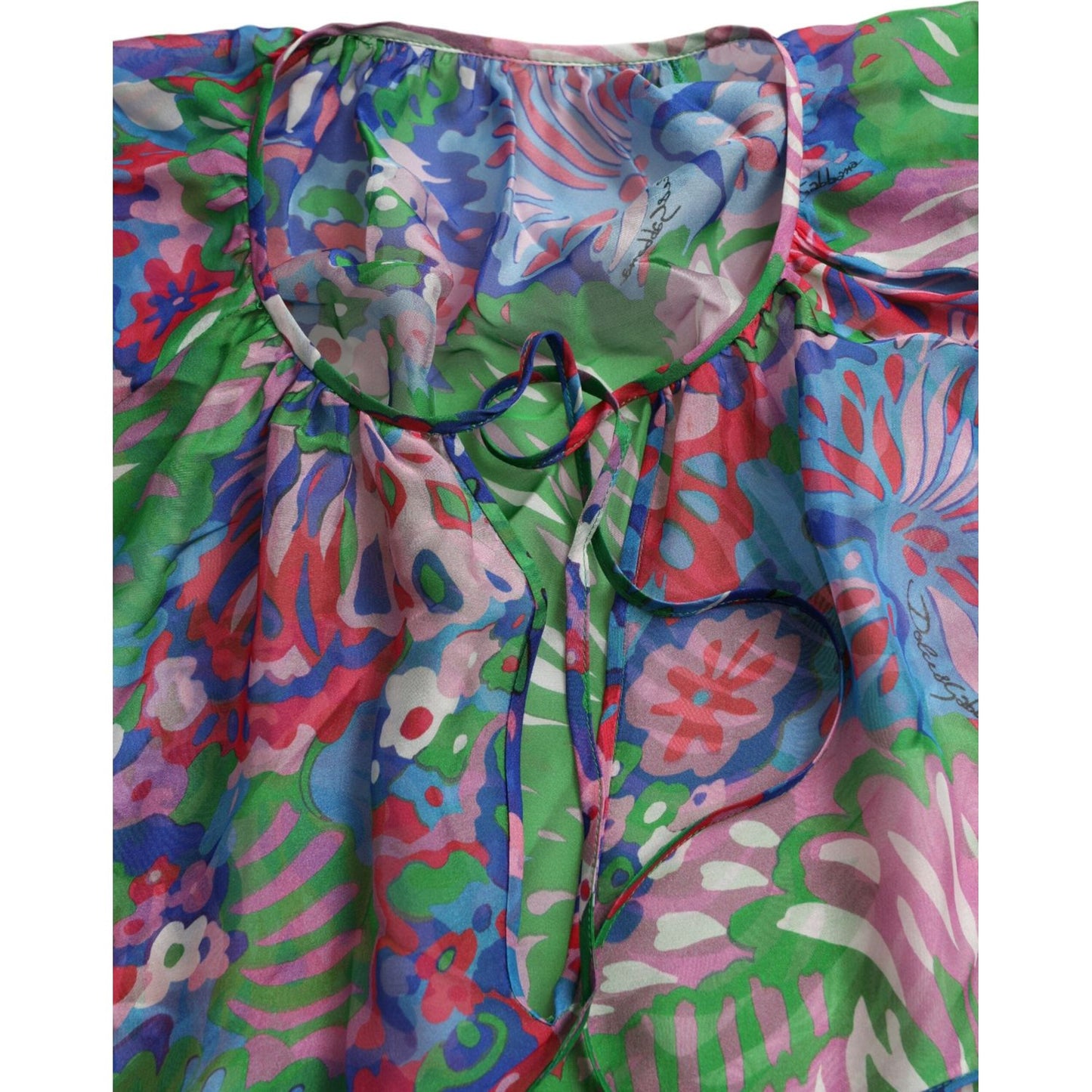 Dolce & Gabbana Multicolor Floral Silk Kaftan Maxi Dress Dolce & Gabbana Dark Slate Gray