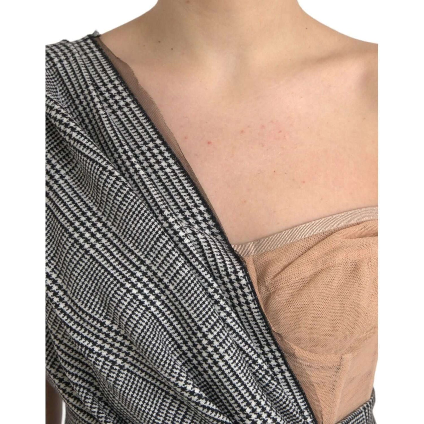 Dolce & Gabbana Gray Beige Layered One Shoulder Maxi Dress Dolce & Gabbana Rosy Brown