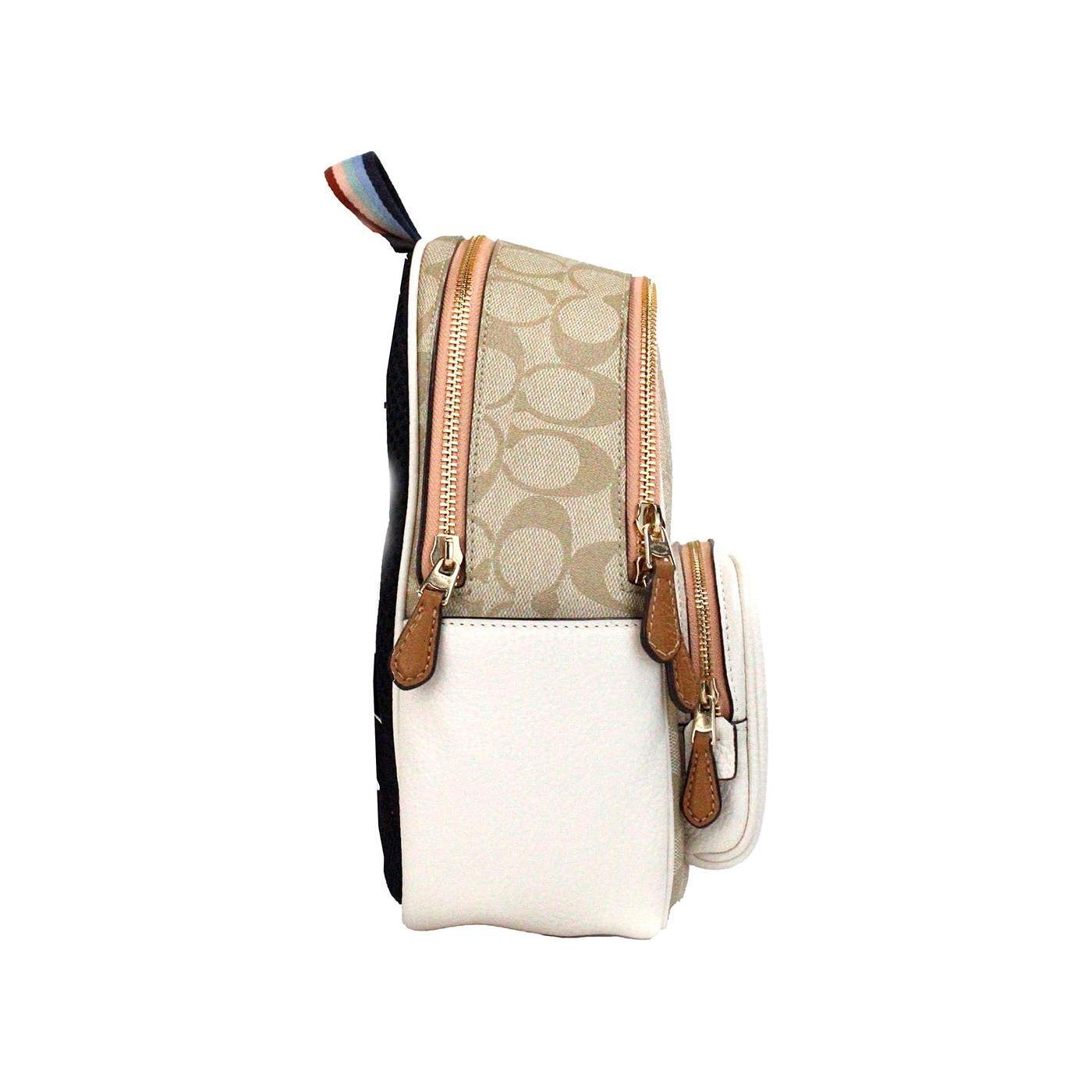 COACH Mini Court Signature Pear Motif Shoulder Backpack Bookbag Bag Chalk Taffy COACH Antique White