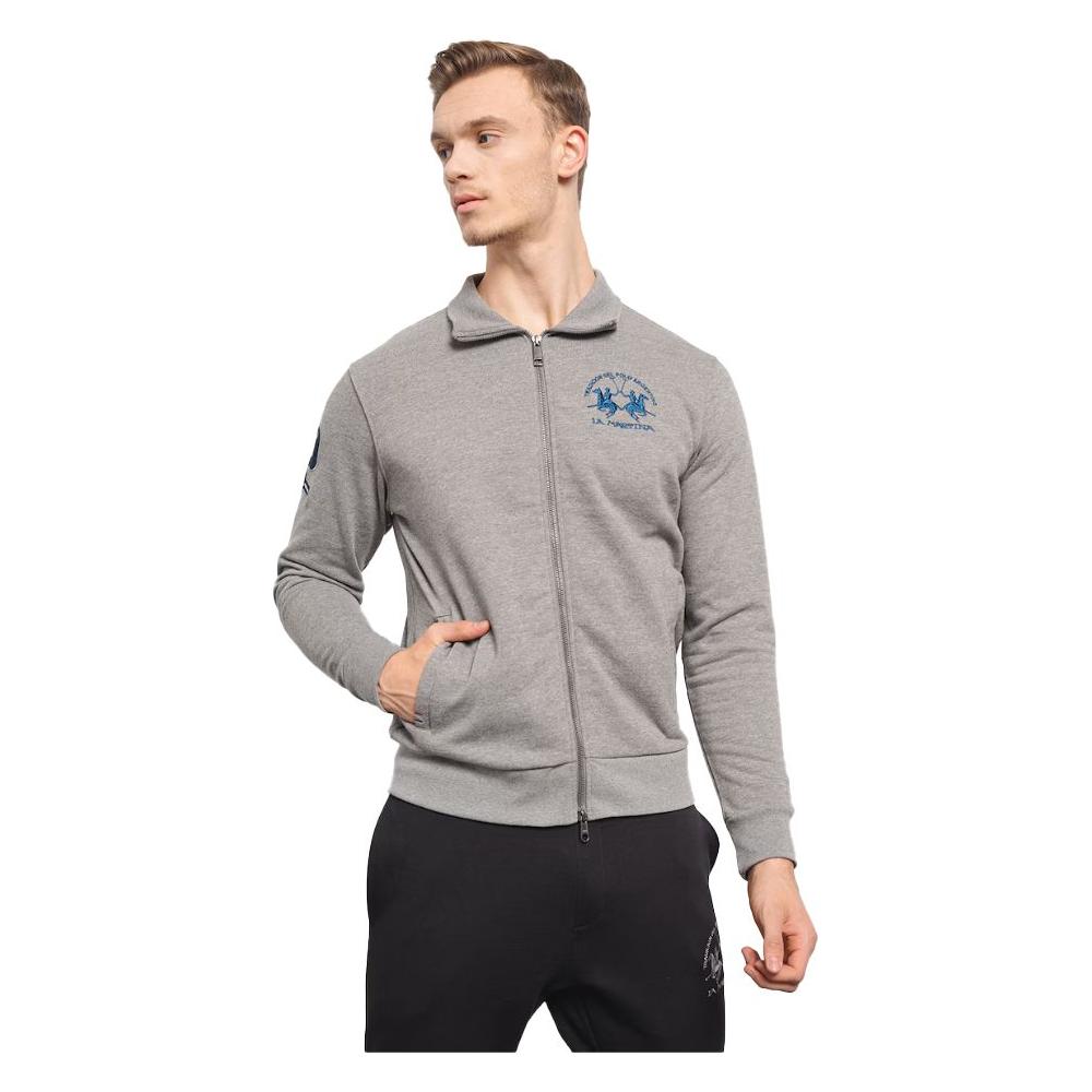 La Martina Gray Cotton Sweater La Martina Dark Gray