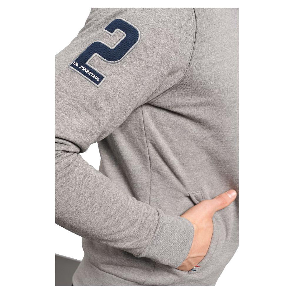 La Martina Gray Cotton Sweater La Martina Dark Gray