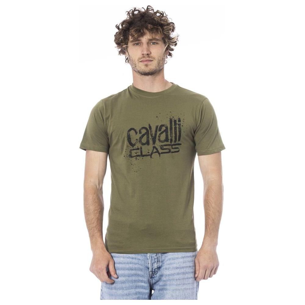 Cavalli Class "Green Cotton Men T-Shirt" Cavalli Class Dim Gray